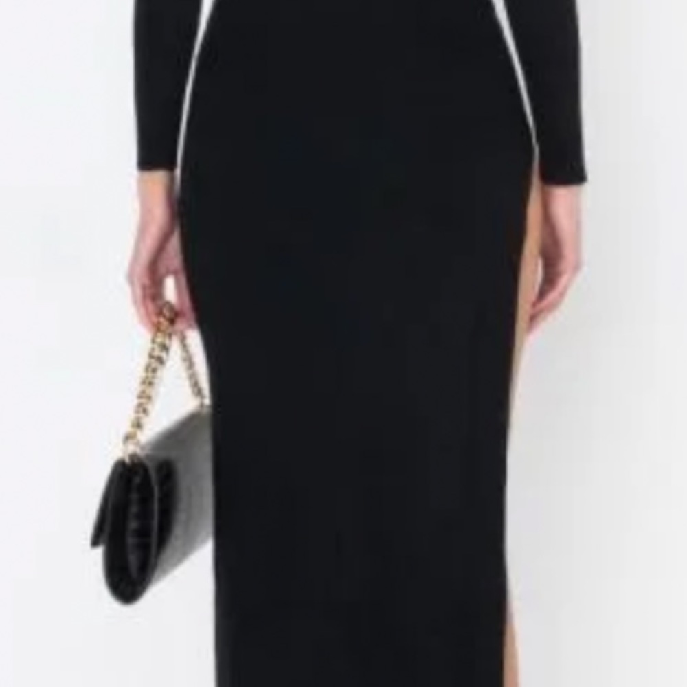COPY - Akira black maxi dress w gold waist chain